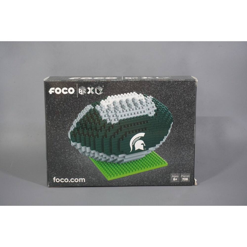 FOCO BRXLZ Michigan State Building Block Football NCAA 3-D Set